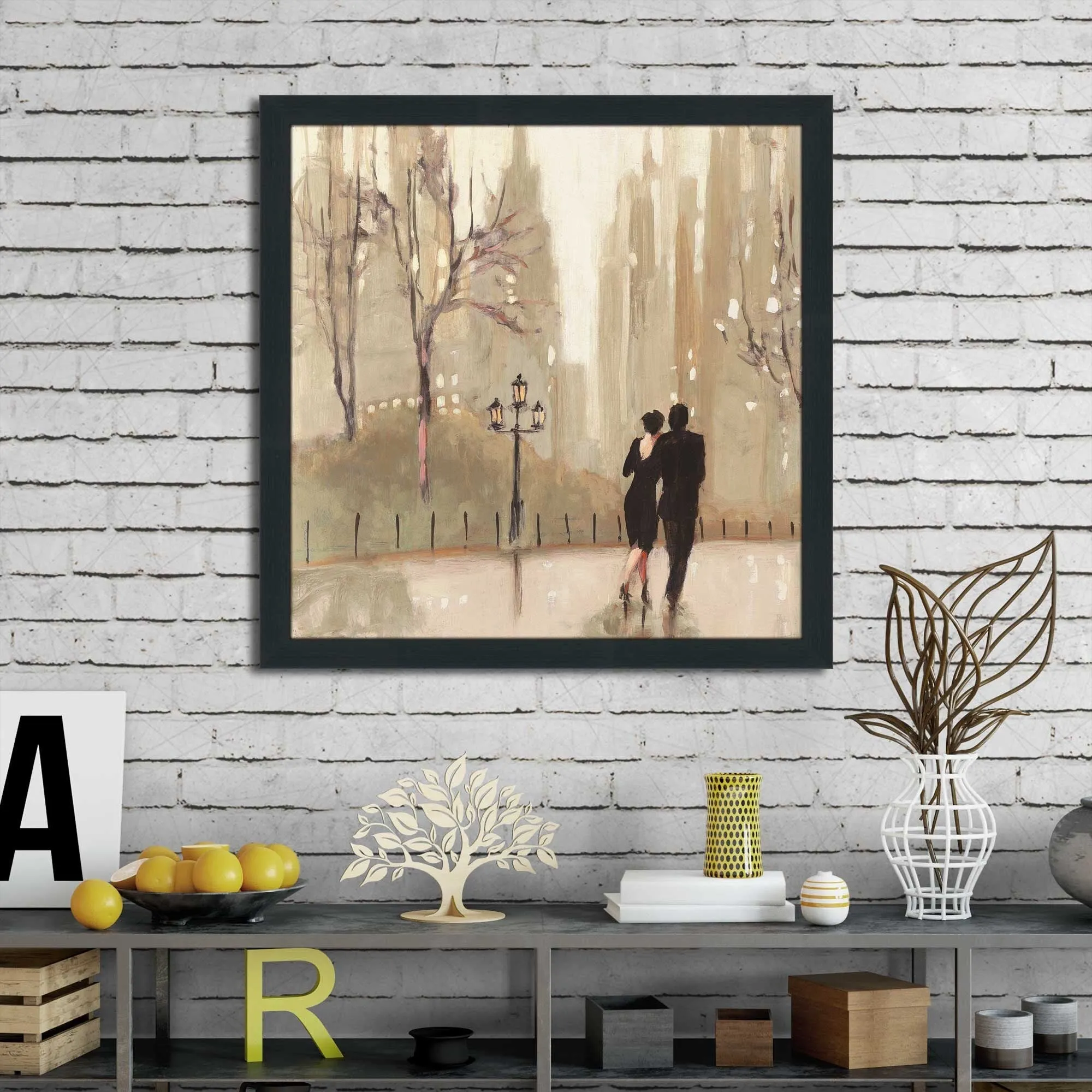 "An Evening Out Neutral I" by Julia Purinton Print on Acrylic - Brown