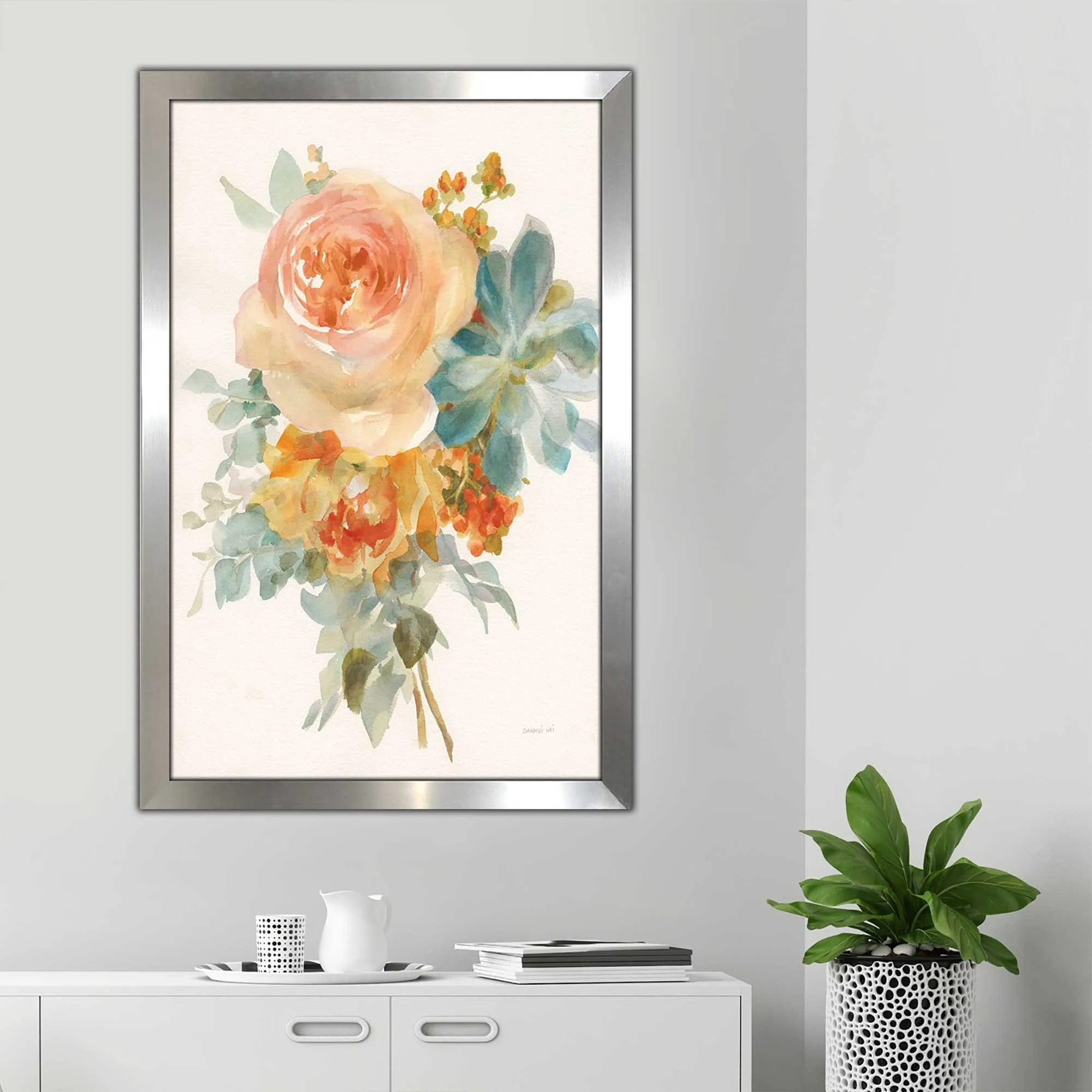 "Autumn Garden Bouquet II" Print on Acrylic - Orange