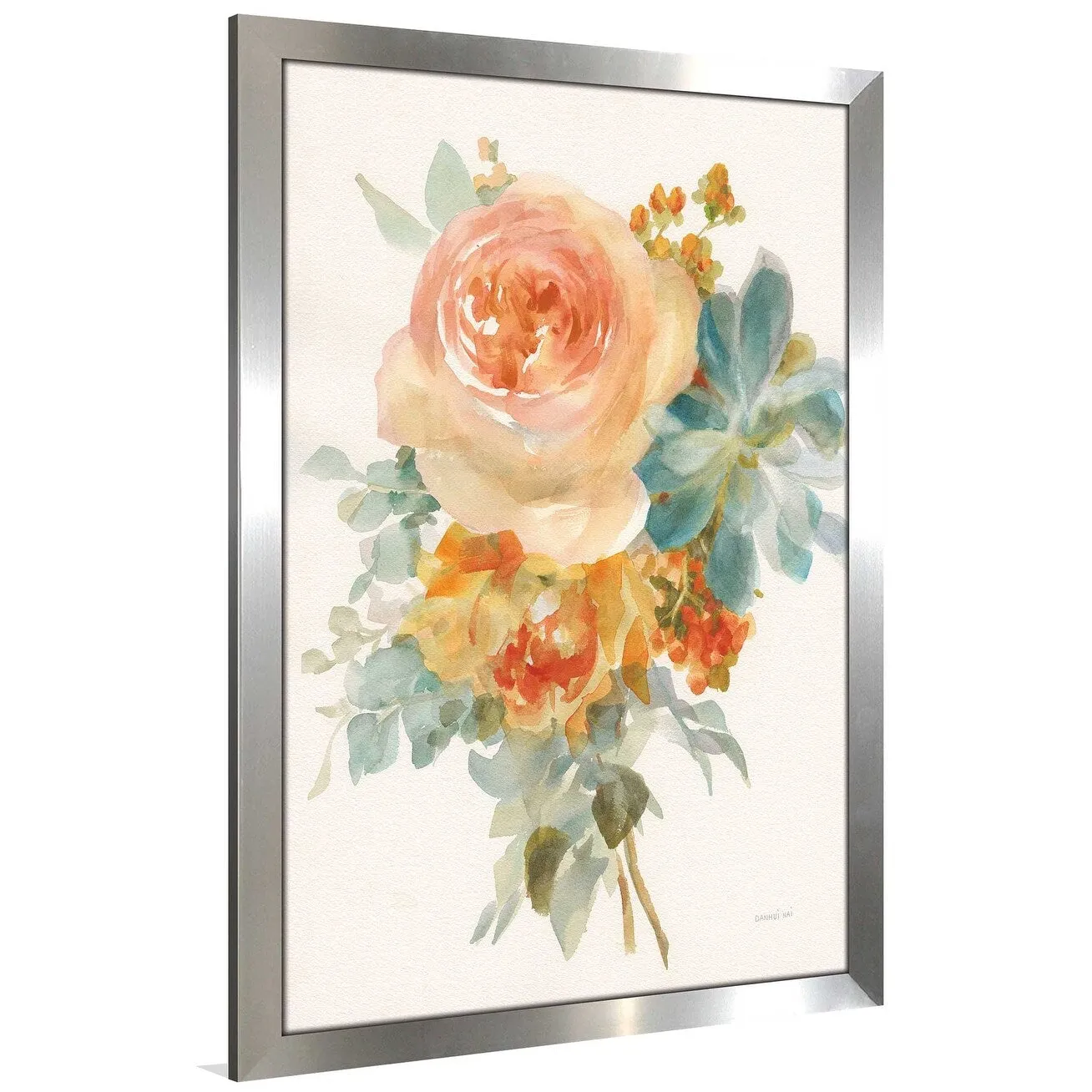 "Autumn Garden Bouquet II" Print on Acrylic - Orange