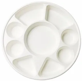 Rani Round Biodegradable Divided Plates, Pack of 25, 9 Compartments ~ Disposable & Eco-Friendly | 12.44" Diameter, 1.38" Thickness | Heavy-Duty and Sturdy Disposable Bagasse Plates | Premium Quality