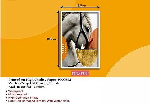 SAF Horse Premium White Frame painting for Wall Decoration SA-COMBO-236-M1