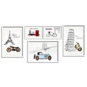 SAF Modern Art White Frame painting for Wall Decoration SA-COMBO-212-M1