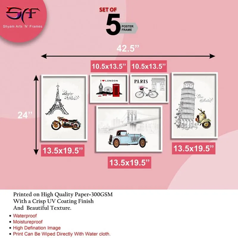 SAF Modern Art White Frame painting for Wall Decoration SA-COMBO-212-M1