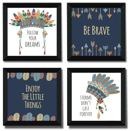 SAF motivational quotes Wall Hanging | Painting for Wall Decoration | Wall Painting for Living Room | set of 4 Decoration Items for Home | Wall Hangings for Home 10 inch x 10 inch SANFSD132