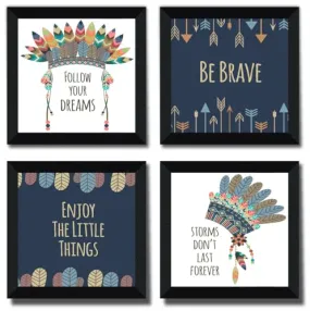 SAF motivational quotes Wall Hanging | Painting for Wall Decoration | Wall Painting for Living Room | set of 4 Decoration Items for Home | Wall Hangings for Home 10 inch x 10 inch SANFSD132
