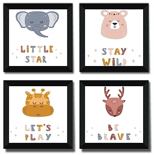 SAF motivational quotes Wall Hanging | Painting for Wall Decoration | Wall Painting for Living Room | set of 4 Decoration Items for Home | Wall Hangings for Home 10 inch x 10 inch SANFSD133