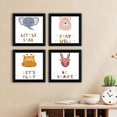 SAF motivational quotes Wall Hanging | Painting for Wall Decoration | Wall Painting for Living Room | set of 4 Decoration Items for Home | Wall Hangings for Home 10 inch x 10 inch SANFSD133