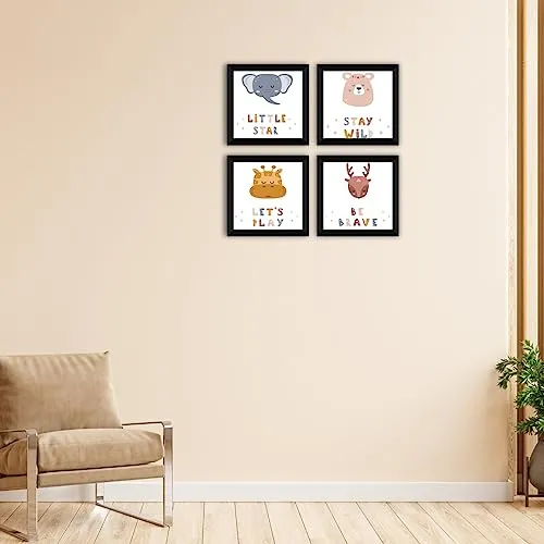 SAF motivational quotes Wall Hanging | Painting for Wall Decoration | Wall Painting for Living Room | set of 4 Decoration Items for Home | Wall Hangings for Home 10 inch x 10 inch SANFSD133