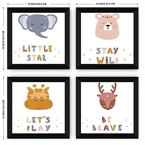 SAF motivational quotes Wall Hanging | Painting for Wall Decoration | Wall Painting for Living Room | set of 4 Decoration Items for Home | Wall Hangings for Home 10 inch x 10 inch SANFSD133