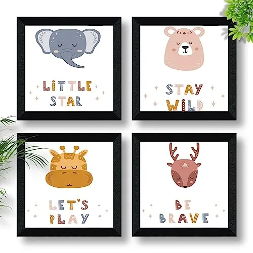SAF motivational quotes Wall Hanging | Painting for Wall Decoration | Wall Painting for Living Room | set of 4 Decoration Items for Home | Wall Hangings for Home 10 inch x 10 inch SANFSD133