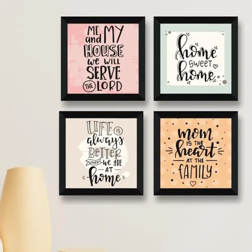 SAF motivational quotes Wall Hanging | Painting for Wall Decoration | Wall Painting for Living Room | set of 4 Decoration Items for Home | Wall Hangings for Home 10 inch x 10 inch SANFSD162
