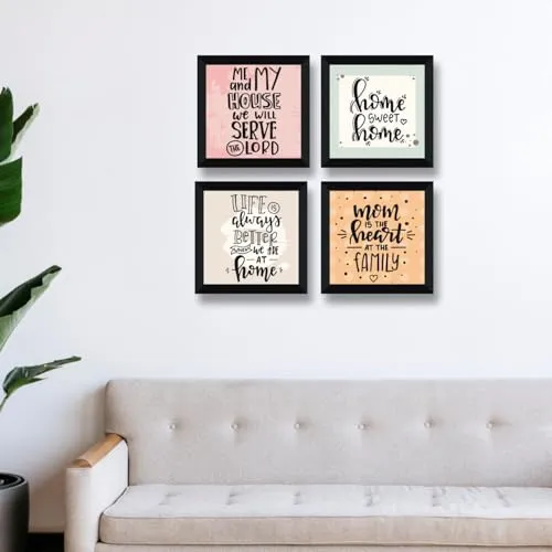 SAF motivational quotes Wall Hanging | Painting for Wall Decoration | Wall Painting for Living Room | set of 4 Decoration Items for Home | Wall Hangings for Home 10 inch x 10 inch SANFSD162