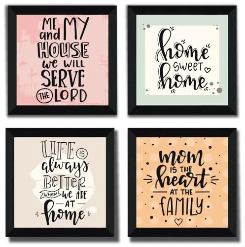 SAF motivational quotes Wall Hanging | Painting for Wall Decoration | Wall Painting for Living Room | set of 4 Decoration Items for Home | Wall Hangings for Home 10 inch x 10 inch SANFSD162