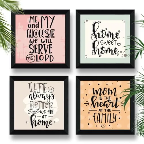 SAF motivational quotes Wall Hanging | Painting for Wall Decoration | Wall Painting for Living Room | set of 4 Decoration Items for Home | Wall Hangings for Home 10 inch x 10 inch SANFSD162