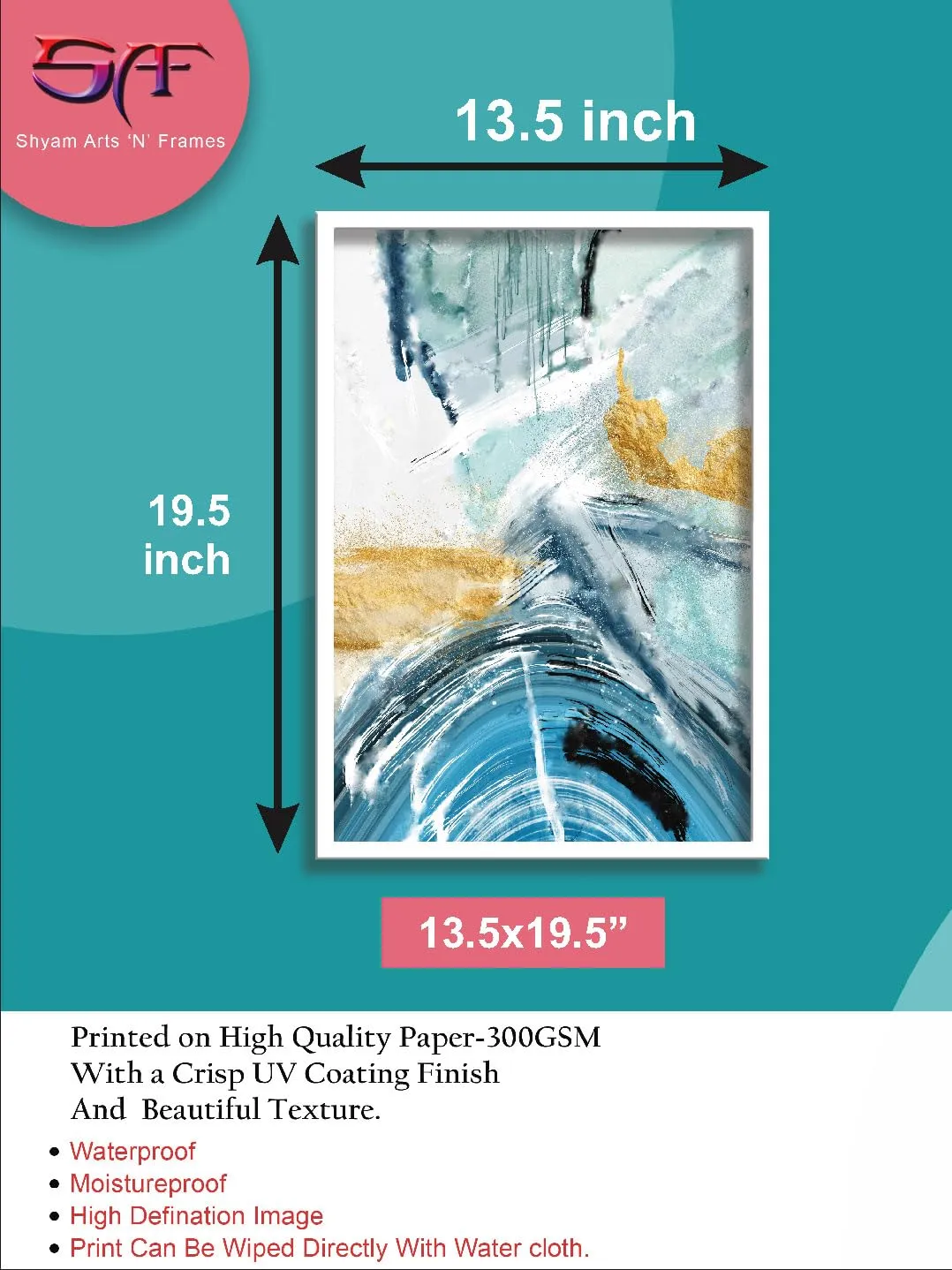 SAF paintings Abstract Art Premium White Frame Wall Painting for Home Decoration SA-COMBO-26-M1