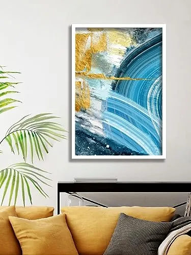 SAF paintings Abstract Art Premium White Frame Wall Painting for Home Decoration SA-COMBO-28-M1