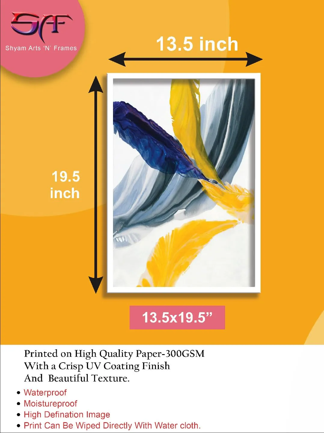 SAF paintings Abstract Art Premium White Frame Wall Painting for Home Decoration SA-COMBO-31-M1