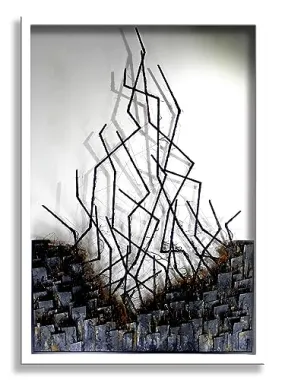 SAF paintings Abstract Art Premium White Frame Wall Painting for Home Decoration SA-COMBO-35-M1