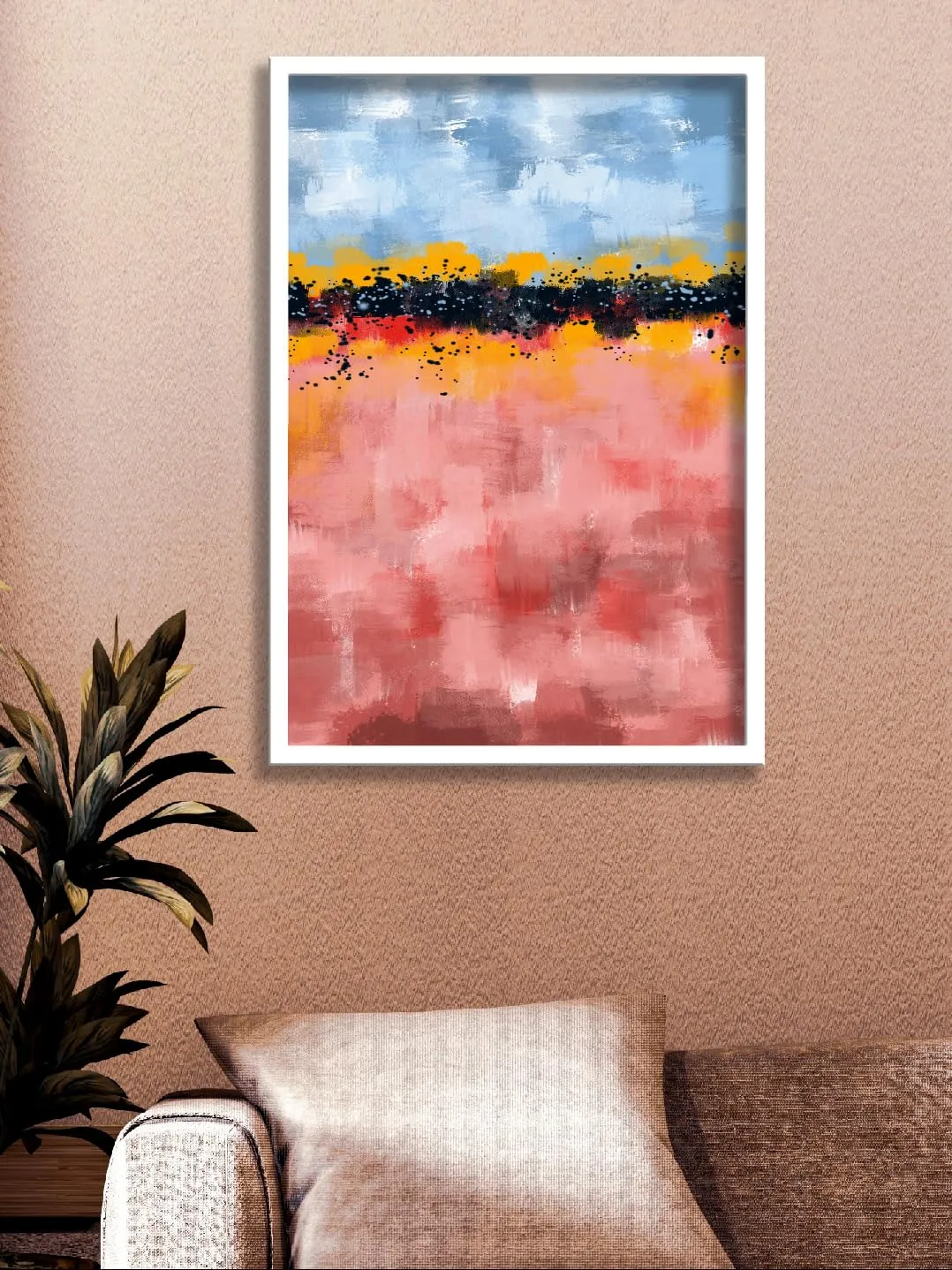 SAF paintings Abstract Art Premium White Frame Wall Painting for Home Decoration SA-COMBO-45-M1