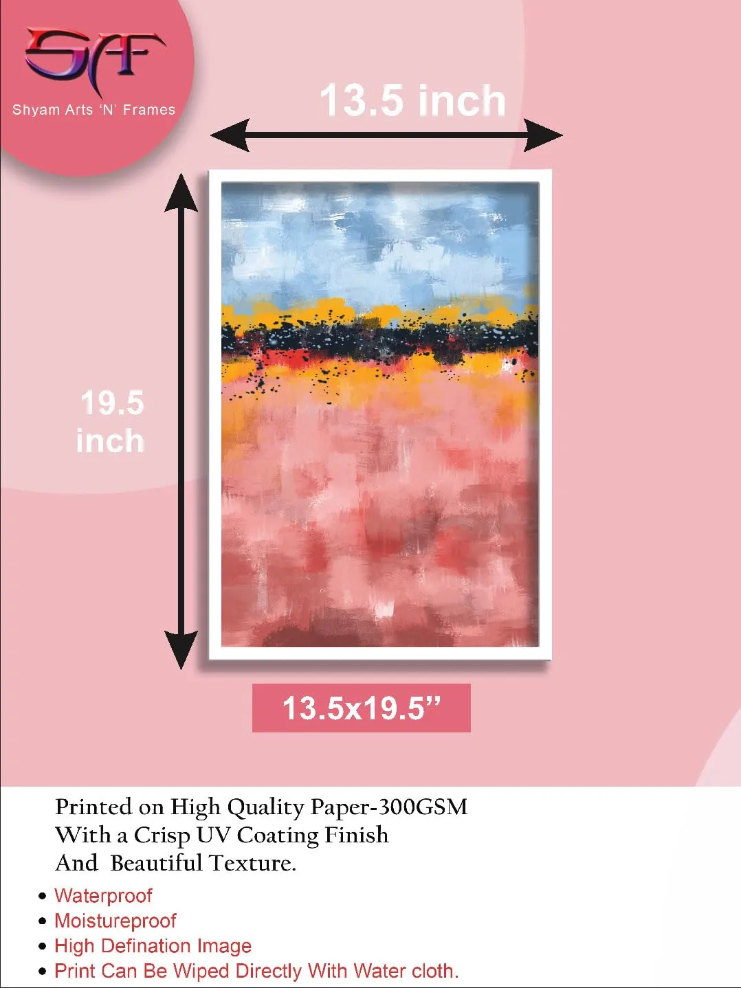 SAF paintings Abstract Art Premium White Frame Wall Painting for Home Decoration SA-COMBO-45-M1