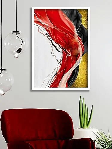 SAF paintings Abstract Art Premium White Frame Wall Painting for Home Decoration SA-COMBO-49-M1