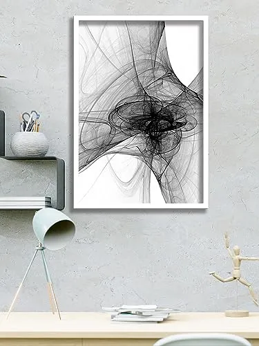 SAF paintings Abstract Art Premium White Frame Wall Painting for Home Decoration SA-COMBO-50-M1