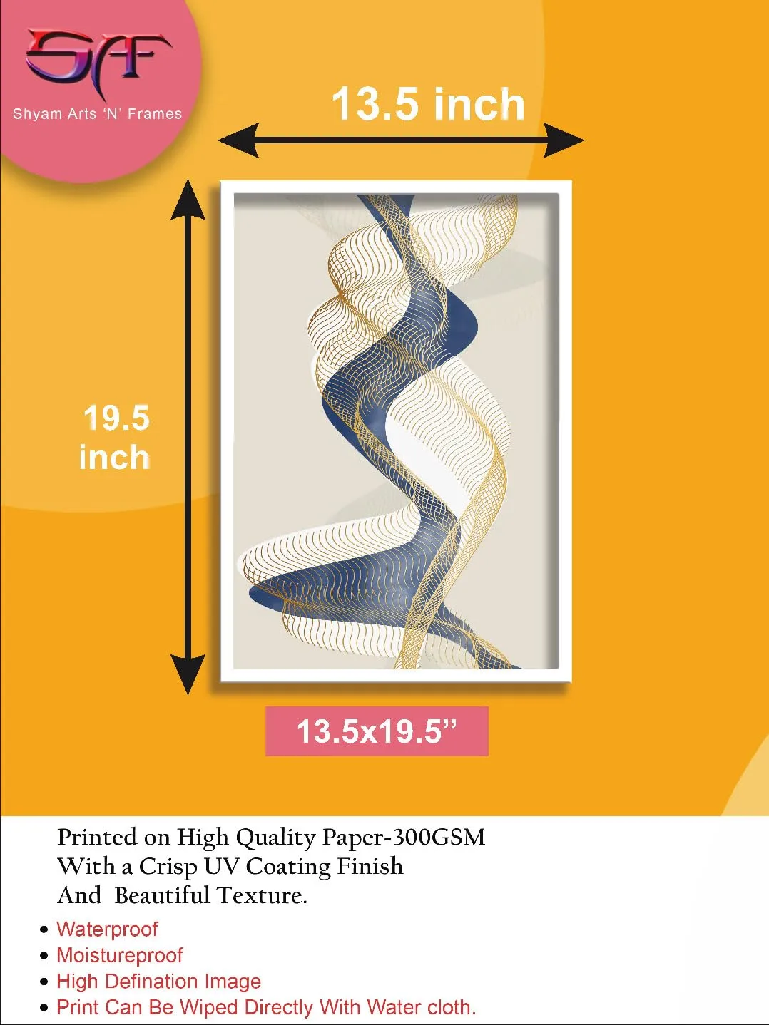 SAF paintings Abstract Art Premium White Frame Wall Painting for Home Decoration SA-COMBO-51-M1