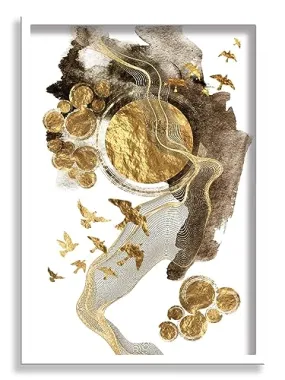 SAF paintings Abstract Art Premium White Frame Wall Painting for Home Decoration SA-COMBO-53-M1