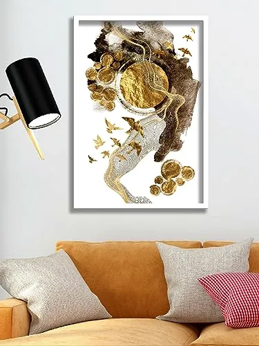 SAF paintings Abstract Art Premium White Frame Wall Painting for Home Decoration SA-COMBO-53-M1