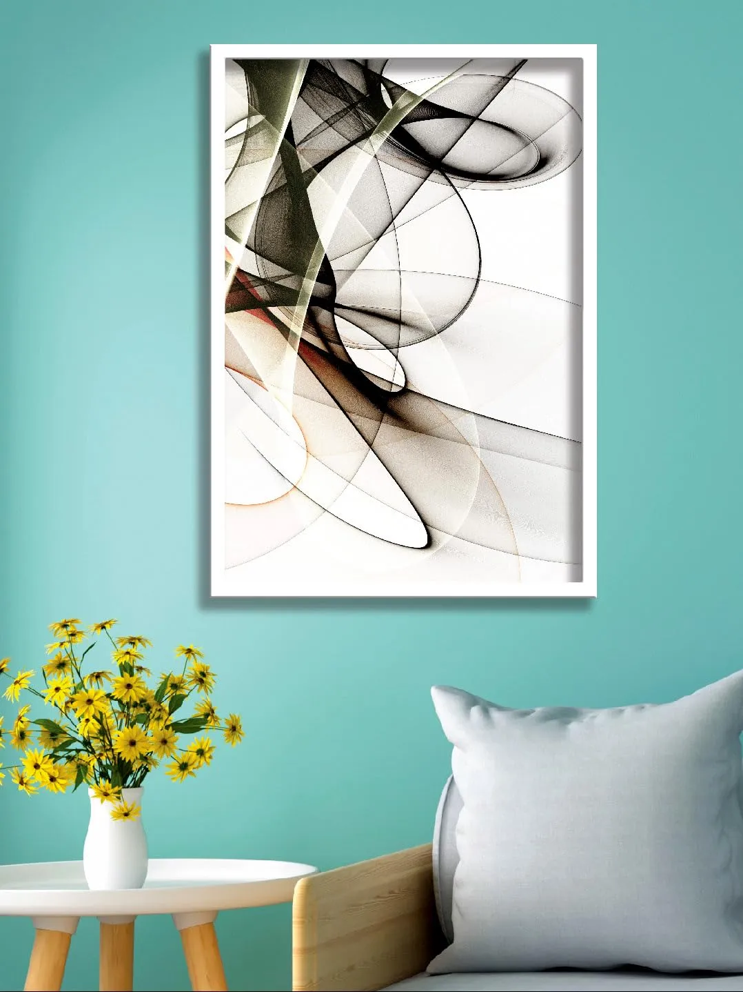 SAF paintings Abstract Art Premium White Frame Wall Painting for Home Decoration SA-COMBO-54-M1
