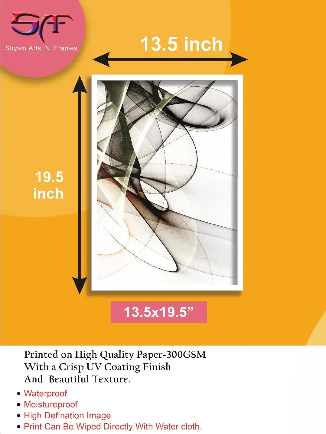 SAF paintings Abstract Art Premium White Frame Wall Painting for Home Decoration SA-COMBO-54-M1