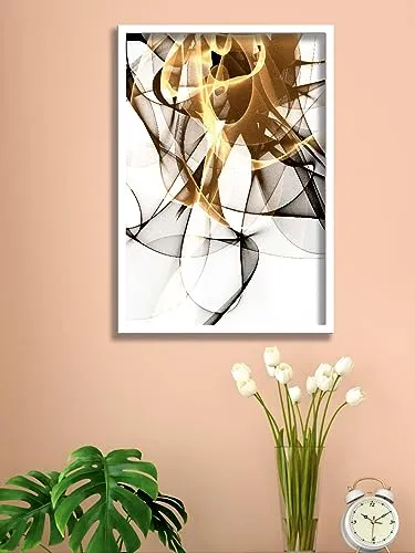SAF paintings Abstract Art Premium White Frame Wall Painting for Home Decoration SA-COMBO-55-M1