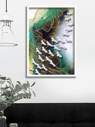 SAF paintings Abstract Art Premium White Frame Wall Painting for Home Decoration SA-COMBO-60-M1