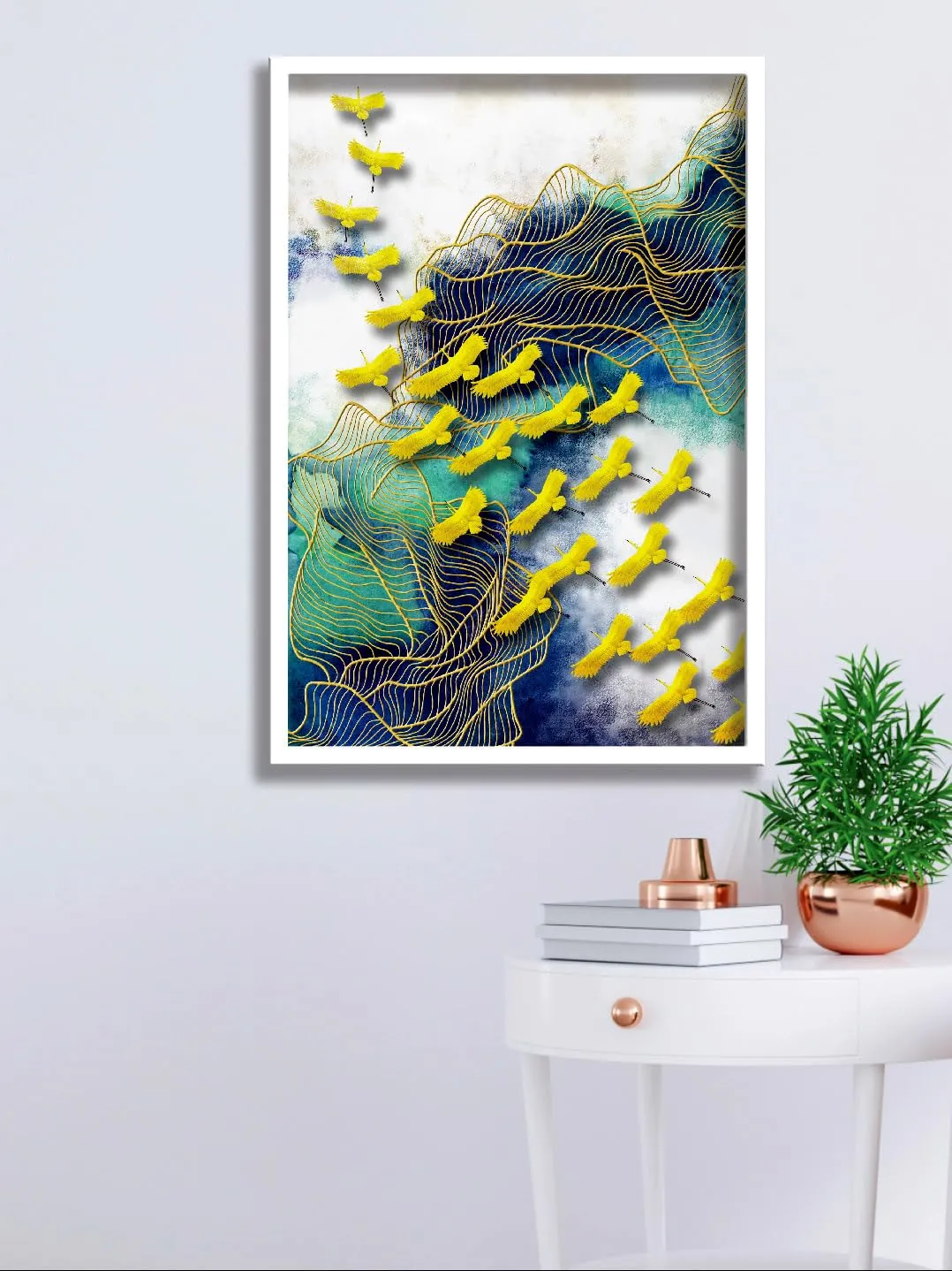 SAF paintings Abstract Art Premium White Frame Wall Painting for Home Decoration SA-COMBO-61-M1