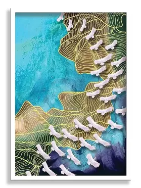 SAF paintings Abstract Art Premium White Frame Wall Painting for Home Decoration SA-COMBO-62-M1
