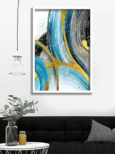 SAF paintings Abstract Art Premium White Frame Wall Painting for Home Decoration SA-COMBO-63-M1