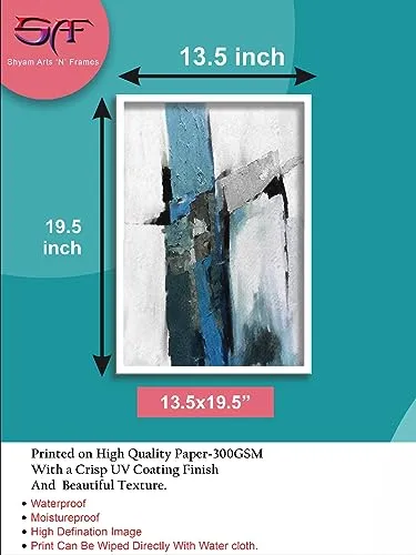 SAF paintings Abstract Art Premium White Frame Wall Painting for Home Decoration SA-COMBO-64-M1