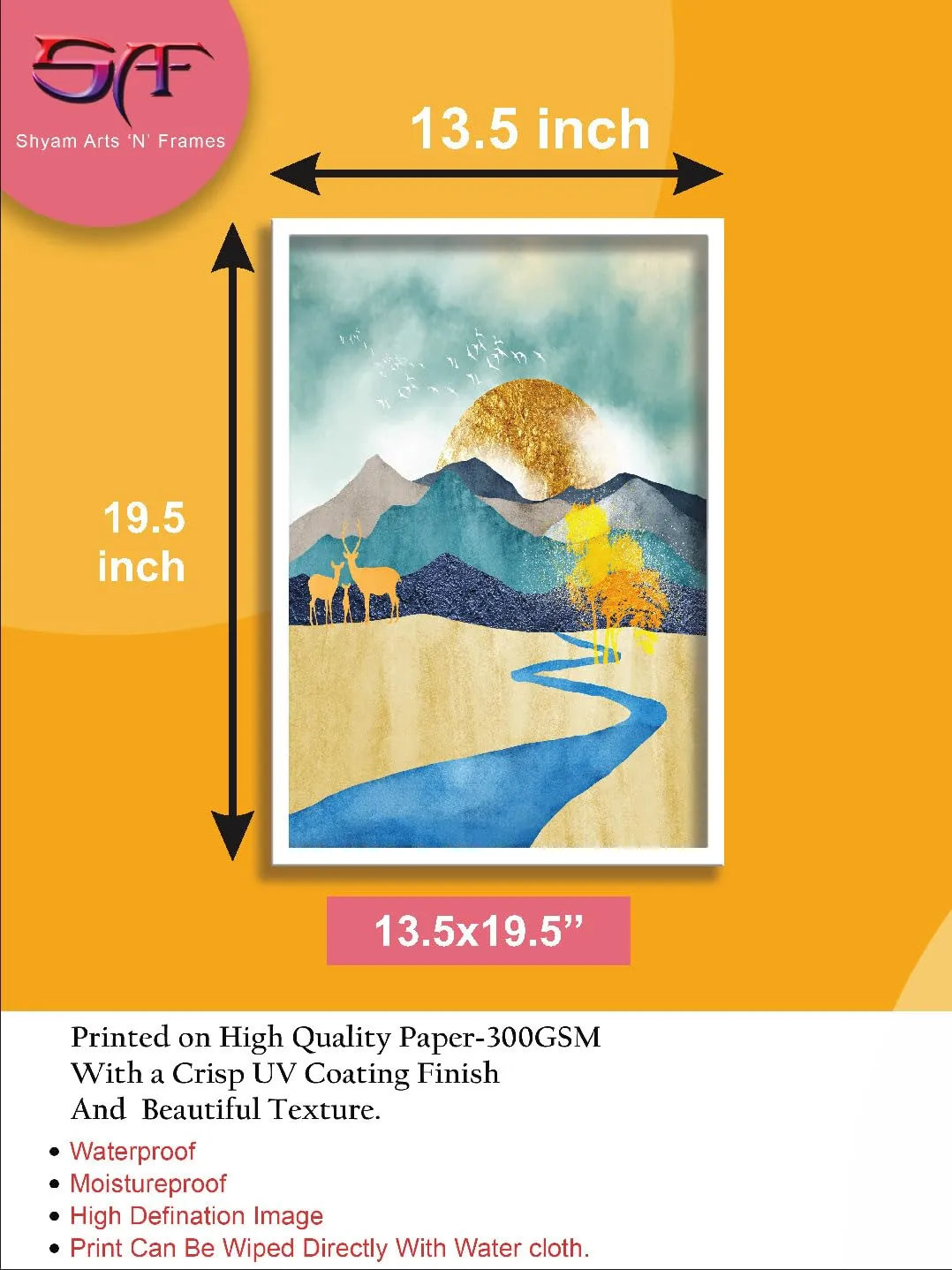 SAF paintings Abstract Art Premium White Frame Wall Painting for Home Decoration SA-COMBO-76-M1