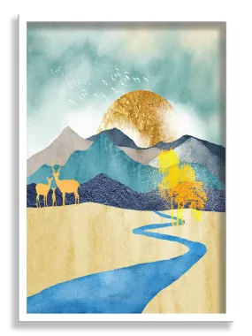 SAF paintings Abstract Art Premium White Frame Wall Painting for Home Decoration SA-COMBO-76-M1