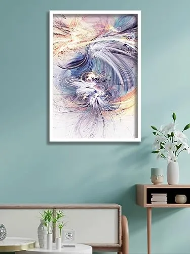 SAF paintings Abstract Art Premium White Frame Wall Painting for Home Decoration SA-COMBO-80-M1