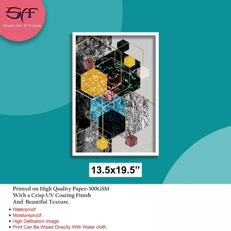SAF paintings Abstract Art White Frame painting for Wall Decoration SA-COMBO-829-M1
