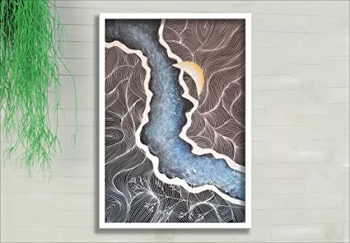 SAF paintings Abstract Art White Frame painting for Wall Decoration SA-COMBO-97-M1