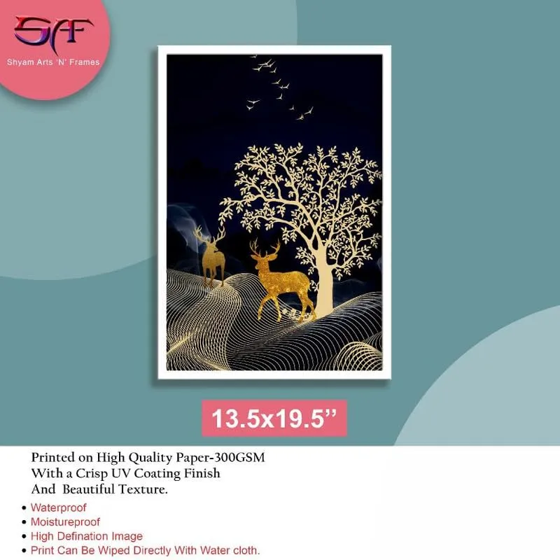 SAF paintings Abstract Art White Frame painting for Wall Decoration,Home and Office OL-COMBO-519-M1