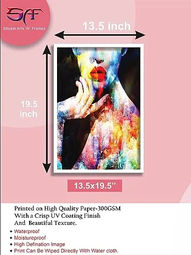 SAF paintings Abstract Woman Art Premium White Frame Wall Painting for Home Decoration SA-COMBO-66-M1