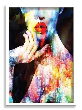 SAF paintings Abstract Woman Art Premium White Frame Wall Painting for Home Decoration SA-COMBO-66-M1