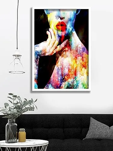 SAF paintings Abstract Woman Art Premium White Frame Wall Painting for Home Decoration SA-COMBO-66-M1