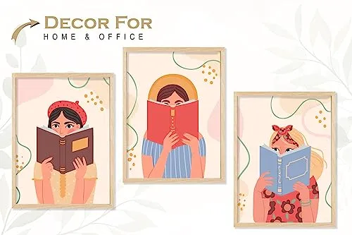 SAF paintings BOHO Set of 3 Modern Art Premium Brown frame Bohemian Painting for Wall Decoration Digital Reprint 13.5 inch x 10.5 inch Bohemian Painting (With Frame, Pack of 3) B231K3