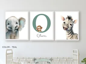 Safari Nursery Prints - Set 2 - Personalised