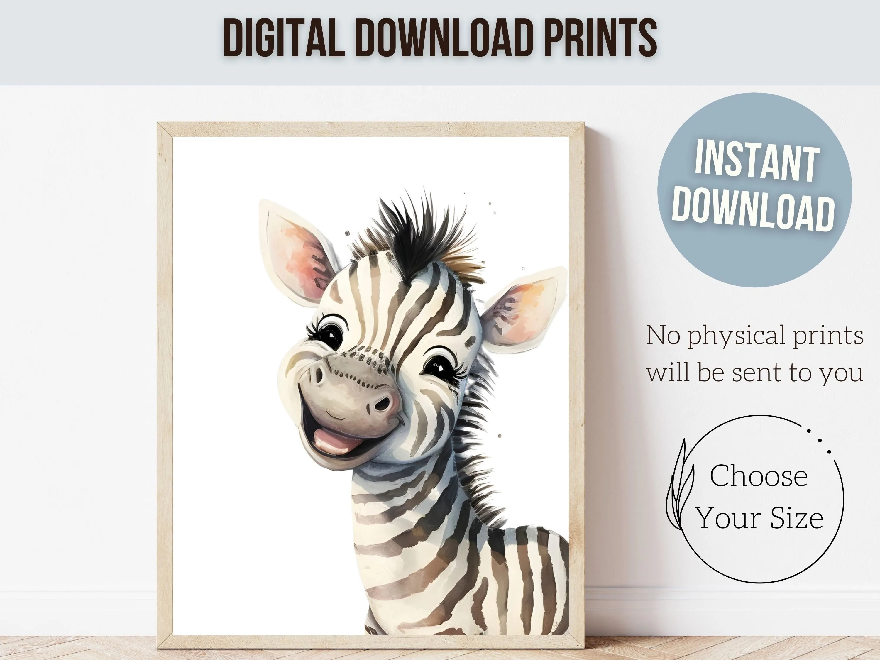 Safari Nursery Prints - Set 2 - Personalised