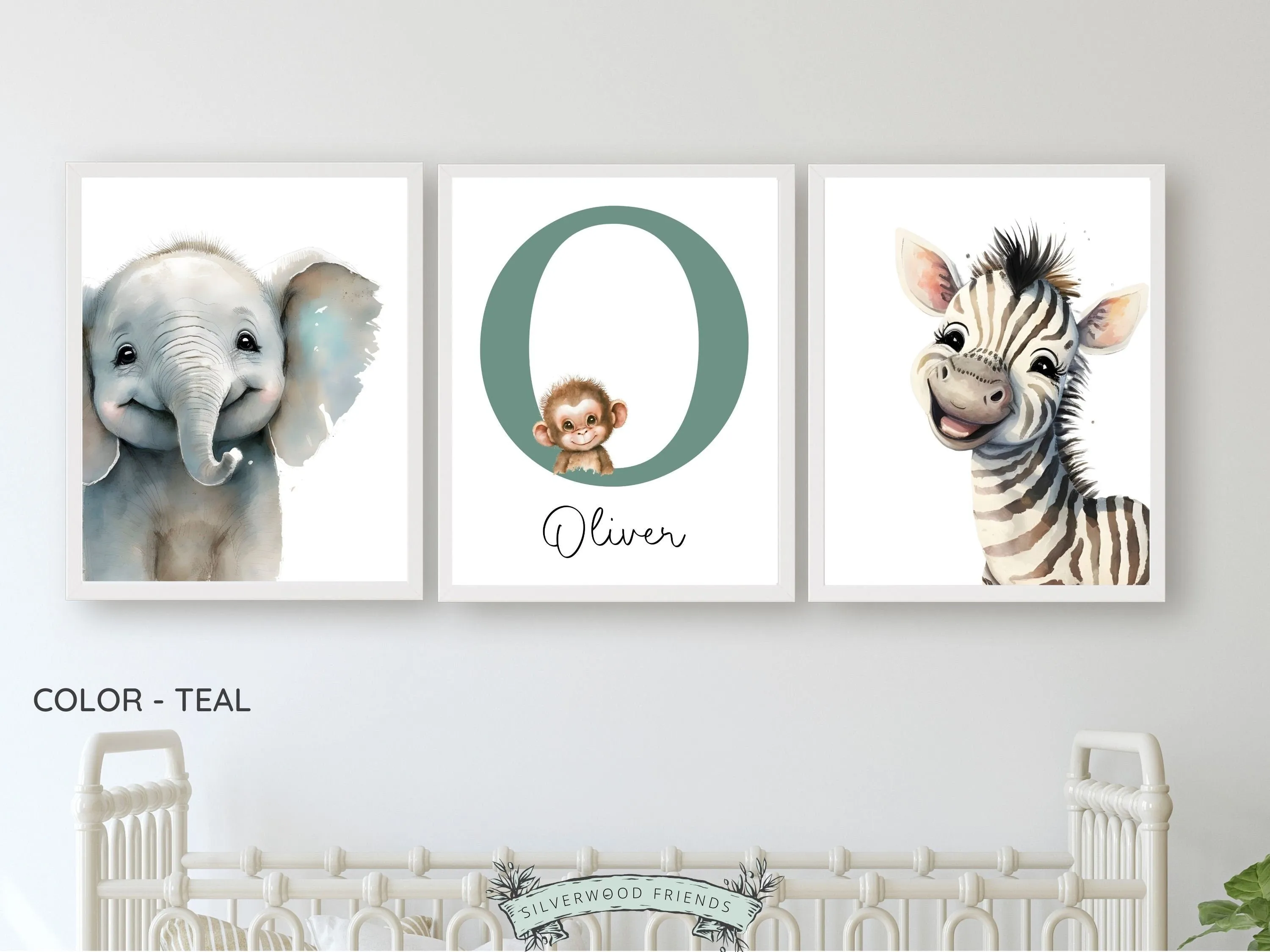 Safari Nursery Prints - Set 2 - Personalised